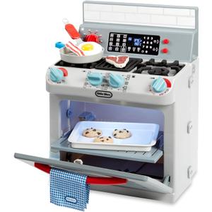 Little Tikes First Oven Realistic Pretend Play Appliance for Kids, Play Kitchen with 11 Accessories and Realistic Cooking Sounds, Unique Toy Multi-Color, Ages 2+