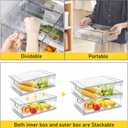 4 Pack Refrigerator Organizer Bins with Pull-out Drawer Stackable Clear Fridge Drawer Organizer Fruit Vegetable Storage Containers for Kitchen Pantry Organization (2 Large+2 Small)