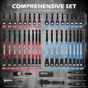 41-Piece Premium 1/4" Drive Magnetic Impact Nut Driver Set Metric & SAE Standard & Deep with Socket Adapters, 2-in-1 Ratchet Wrench, Wing Nut Driver, Universal Sockets, Quick Release Bit Holder