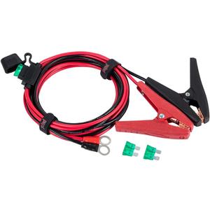 Battery Alligator Clips Clamp Clip-on to 3/8" Ring Eyelet Terminal Boost Cable Heavy Duty 30A Fuse 12V/24V 12AWG Cord 10Ft