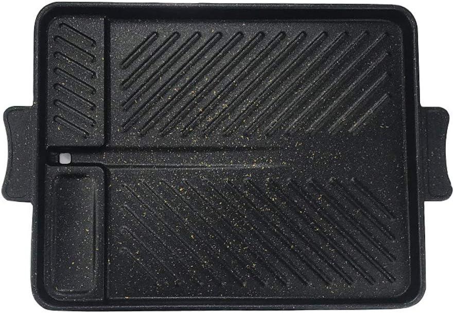Korean-Style Non-Stick Smokeless Rectangular Grill Pan Baking Tray Barbecue Plate for Indoor Outdoor BBQ