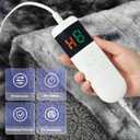 Electric Heated Blanket Throw 50''x60''Size Faux Fur Heating Blanket 10 Heating Settings, 1-8h Timer & Overheat Protection, Machine Washable, Soft Flannel and Sherpa Full Body Warmth