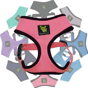 EcoBark Dog Harness - Eco-Friendly Max Comfort Harnesses - Luxurious Soft Mesh Halter - Over The Head Harness Vest- No Pull and No Choke for Puppy, Small Breeds & Medium Dogs (Large, Light Pink)