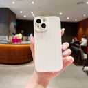 2 x Compatible with iPhone 15 Case Cute Aesthetic Striped Design for Girls Women,Soft Silicone Shockproof Protective Designed for iPhone 15 Case-White