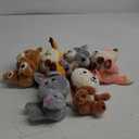 Aoriher 6 Pcs Mini Woodland Animals Plush Toys Gift 4 Inch Cute Plush Bear Rabbit Squirrel Raccoon Stuffed Keychain for Baby Shower Birthday Party Centerpiece Decor Classroom Prizes(Regular Style)