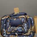 Finlonte Cotton King Size Comforter Set, Navy Paisley Bedding Set with Floral Damask Patterns, Ultra Soft Duvet Insert, Fluffy Quilted All-Season Luxury Bed Set with 2 Pillowshams, Navy Blue/Brown