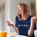 Women Dinosaurs Shirt Cut Teacher Tshirt Dinosaur Graphic Summer Short Sleeve Loose Tee (Yellow, L)