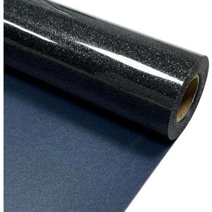 Black Glitter Heat Transfer Vinyl 12" x 8 ft HTV for Shirts, Glitter HTV for All Cutter Machine - Easy to Cut & Weed for Heat Vinyl Design (Black)