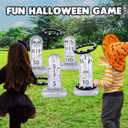 ArtCreativity Tombstone Ring Toss - Set of 4 - Gravestone Ring Toss Game with Weighted Bottoms - Doubles as Inflatable Halloween Decor