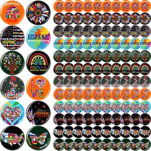 Tondiamo 120 Pcs/ 240 Pcs Large Hispanic Heritage Month Buttons Pins Bulk 2.24 Inch Spanish Heritage Buttons National Latino Brooch Pins Hispanic Gift Decoration for Teacher Supplies Rewards