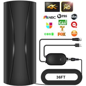 3600+ Miles TV Antenna Indoor, 360° Reception Digital Antenna for Smart TV and Old TVs, HD Antenna for Local Channels with Amplifier Signal Booster Support 4K 8K 1080p -38ft Thick Coaxial Cable