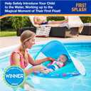 SwimWays Infant Spring Float, Baby Pool Float with Canopy & UPF Protection, Swim Training PFD, Swimming Pool Accessories for Babies 3-9 Months