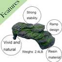 Resin Turtle Basking Platform,Turtles Rock Dock Climbing Ramp Cave Hideout Decor Reptile Terrariums Resting Terrace Stone Habitat Decoration for Small Lizards, Frogs, Snakes,Chameleon
