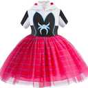 GELVSI Girls Princess Hooded Tutu Dress, Christmas Gift Dress Up Costume, Holiday Halloween Party Outfit Toy for Kids S