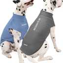 Tuff Pupper Sun Blocking Shirts for Dogs | 2 Per Pack | UPF 50+ UV Proction | Lightweight Breathable Fabric | Quick Dry Stretch | Reflective Print | Summer Shirt for Large Dogs (Lite Grey/Blue, XXL)