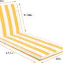 Only choice Chaise Lounge Cushions Outdoor, Fade & Water Resistant Patio Lounge Chair Cushion Replacement 2-Piece Set with High-Resilience Foam 80" x 26" x 3" for Pool, Deck(Yellow White Striped)