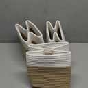 NaturalCozy Storage Cubes 11 Inch Cotton Rope Woven Baskets for Organizing, 3-Pack | Cube Storage Bin | Square Storage Baskets for Shelves Organizer, Classroom, Kids Toy Bins, Closet, Baby Nursery (Off White & Tan Brown)