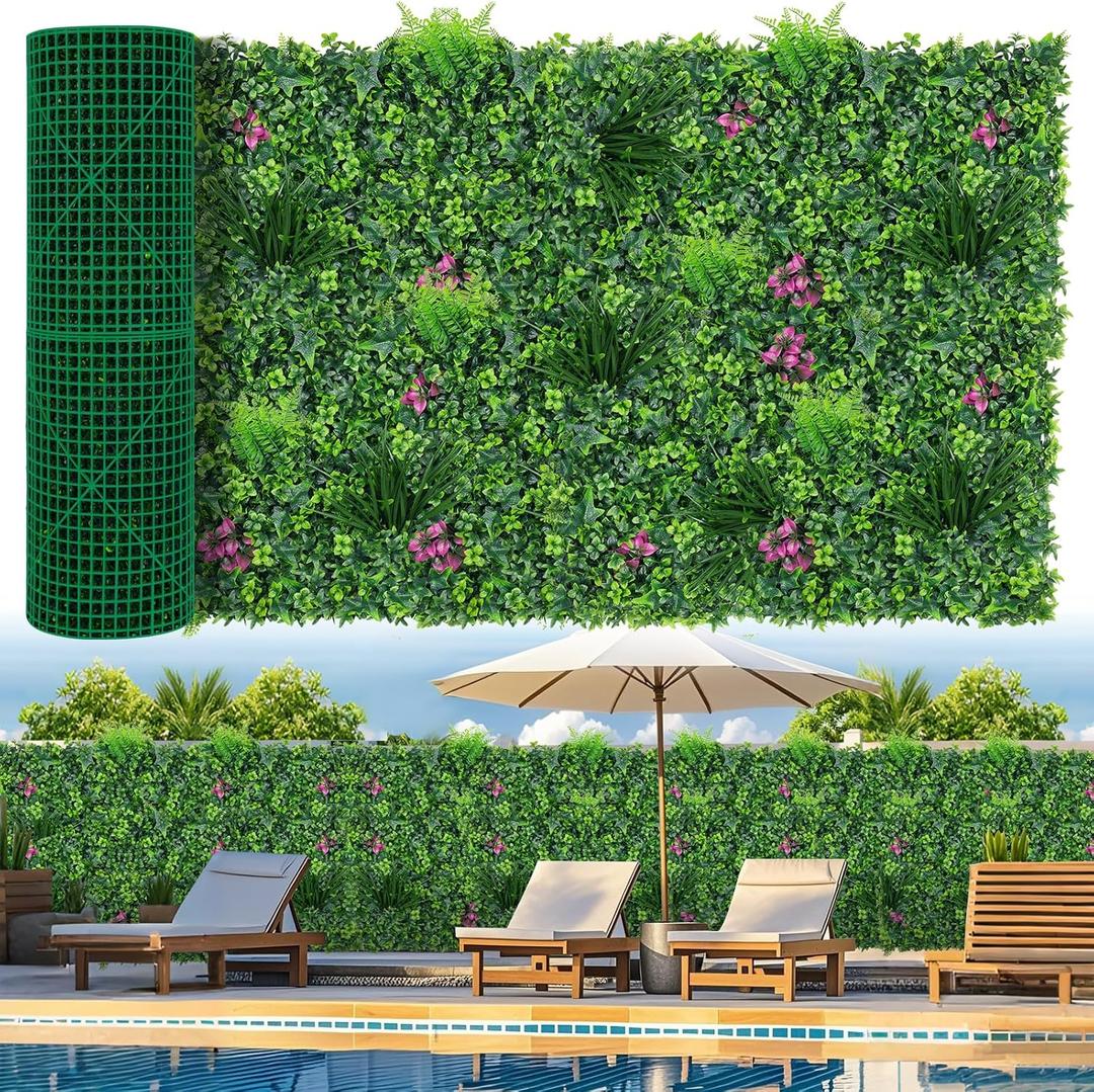 Grooy Boxwood Roll Panels, Grass Wall 40"x120"(33.33 SQFT), Grass Backdrop, Privacy Screen, Sun Protected Green Wall Decor for Outdoor, Indoor, Garden, Backyard and Décor