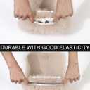 LA CARRIE Women Fuzzy Faux Fur Leg Warmers Fluffy Winter Long Foot Cuffs Furry Boot Socks (One Size, Apricot)