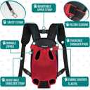 PetAmi Dog Carrier Backpack, Adjustable Dog Pet Cat Front Carrier Backpack | Ventilated Dog Chest Carrier for Hiking Camping Travel, Sling Bag for Small Medium Dog Cat Puppies, Large, 12-16 lbs, Red