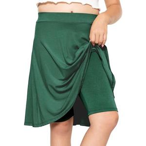 Girl's A-Line Skirt with Built in Shorts Hunter Green, Knee Length, X-Large