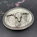3 x XGALBLA Western LongHorn Bull Head Texas Cowboy Belt Buckle Silever