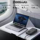 65W Power Bank, 25000mAh Travel Essential USB C Laptop Portable Charger, 100W Total Fast Charging Battery Pack for MacBook Dell XPS iPad Tablet Steam Deck iPhone 17-12 Series Samsung Switch and More