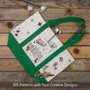 TOPDesign 1-Pack Canvas Tote Bag with an External Pocket, Reusable Grocery Shopping Bag, Top Zipper Closure, Daily Essentials (Green/Natural)