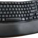 Nulea RT08 Wave Keys Wireless Ergonomic Keyboard with Cushioned Palm Rest, 2.4GHz Ergo Cordless USB Computer Keyboard, Comfortable Natural Typing, for Laptop, Mac, Windows Black