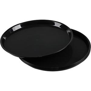 Black Round Serving Trays, Set of 4 Restaurant Serving Tray
