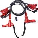 Mountain Bike Hydraulic Disc Brake Set, Front & Rear MechanicalDisc Brake Kit Fit Bicycle MTB XC Trail, e-Bike, Fat Bike, Upgrade kit (Red - Right Front & Left Back)