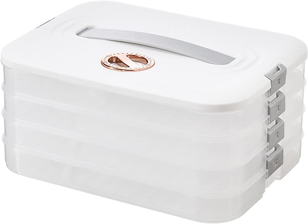 4-Layer Food Storage Containers with Lids Dumpling Storage Box,Good Sealing,Stackable Food Containers 4-Layer Food Storage Containers with Lids Dumpling Storage Box,Good Sealing,Stackable Food Containers
