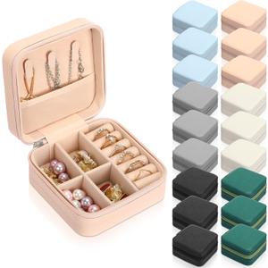 Kigeli 18 Pcs Small Travel Jewelry Case Bulk Bridesmaid Gift Boxes Portable Jewelry Case Mini Storage Organizer for Women (Vivid Color)