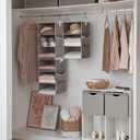 StorageWorks 6-Shelf Closet Organizers, Two 3-Shelf Separable Hanging Shelves for Closet, 12" D x 12" W x 48 ¼"H， Canvas, Gray