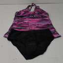 Yonique Tankini Swimsuits for Women Tummy Control Bathing Suits Two Piece Tankini Tops with Bikini Bottoms Twist Swimwear (X-Large, Pink Stripes Printed)