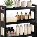 UJQSUN Bathroom Counter Organizer,Bathroom Counter Shelf,Bathroom Organizers,Under Sink Organizer,Cologne Organizer For Men,Cologne Cabinet,Spice Rack Organizer for Cabinet,Gifts(Black 3 Tier)