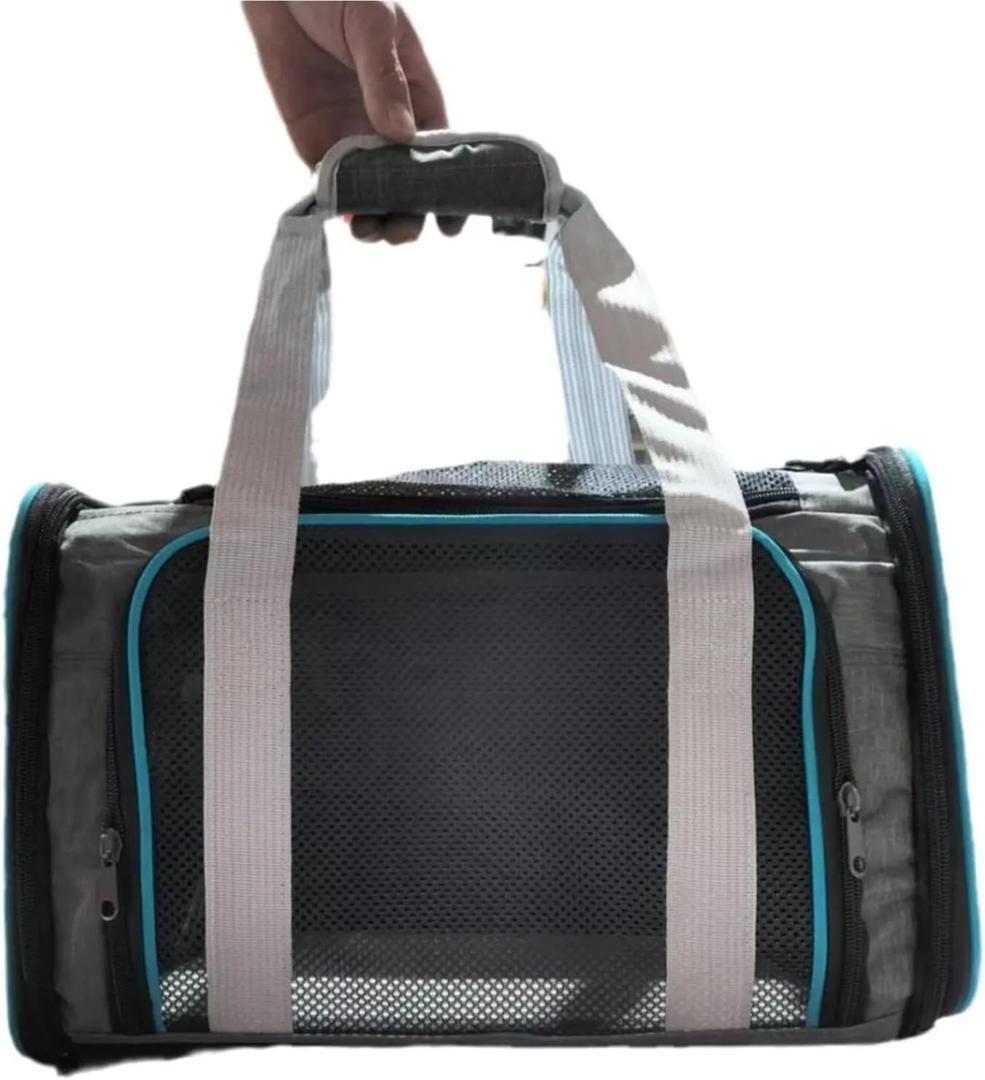 Dog Carrier Bag Soft Side Backpack Cat Pet Carriers Puppy Outgoing Travel Bags Airline Approved Transport for Small Dogs Cats(S 40x25x25cm) (Grey)