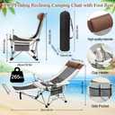 Lineshading 2 in 1 Beach Chair with Umbrella, Folding Camping Reclining Chair with Sunshade Headrest Footrest, 4 Position Adjustable Mesh Lounger Portable for Summer Tailgates Camp Fishing (White)
