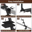Boat Trailer Steps 4 Step with Anti-Slip Mat & Safety Handrail, Universal Fit Boat Trailer Tongue Steps, Heavy Duty Boat Steps, Easy Installation