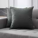 MIULEE Pack of 2 Decorative Outdoor Waterproof Pillow Covers Square Garden Cushion Sham Throw Pillowcase Shell for Spring Patio Tent Couch 22x22 Inch Dark Gray