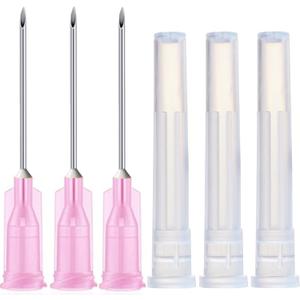 100 Pack 18Ga 1 Inch Sterile Disposable Injection Needle with Cap for Scientific and Industrial Dispensing Needl Accessories