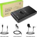 Portable Cassette Recorder with One Touch Recording, Mobile Cassette Player & USB Digitizer, Cassette Player Recorder, Built-in Speaker, Extendable Handle, 3.5 mm Headphones, Black 