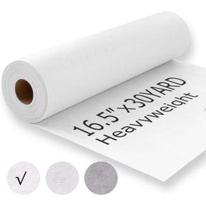 YANMAKE Heavyweight 16.5" x 30 Yards Iron-On Non-Woven Fusible Interfacing, Single-Sided Polyester Interfacing for Sewing, DIY Crafts, Shirts, Collars, and Quilting Projects
