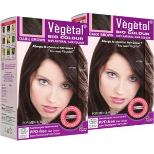 Vegetal Bio Colour -(Pack Of 2) (50G., Dark Brown)
