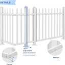 E&K 1 Set 36" H x 84" W Vinyl White Picket Fence Panels Decorative Fencing for Front Porch Yard Garden Pool (20 Pickets, Straight)
