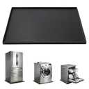 SnYuGr Silicone Washing Machine Drain Pan 27x29 Inch - Raised Edge Anti-Slip Washer Drip Tray, Foldable Floor Protector Mat for Washing Machine Dryer(Black)