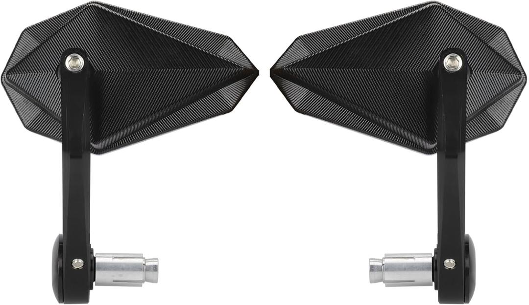 Motorcycle Bar End Mirrors Fit for 7/8'' 22mm Handlebar, CNC Motorcycle Mirror Blue Lens Universal Replacement for Street Bike Dirt Bike Atv Scooter Cruiser Snowmobile-Black