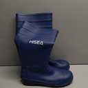 HISEA Men's Steel Toe Rain Boots PVC Rubber Boots, Waterproof Garden Fishing Outdoor Work Boots, Durable Slip Resistant Knee Boots for Agriculture and Industrial Working (10, Navy Blue)