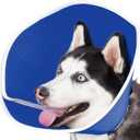 BARKLESS Dog Cone, Soft Cone for Dogs After Surgery to Stop Licking, Alternative to Recovery Collar, Adjustable Elizabethan Collar for Neutering and Wound Care (M (Neck: 10.5-14"), Blue)