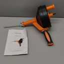 Drain Auger, Clog Remover with Drill Adapter, 25 Feet Flexible Plumbing Snake Use Manually or Powered for Kitchen, Bathroom and Shower Sink, Comes with Gloves (orange)